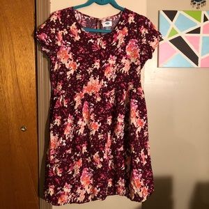 Maroon/Pink Old Navy Floral Dress
